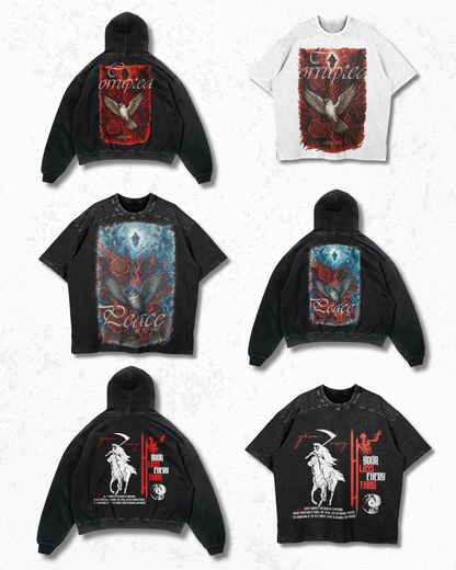 FULL DROP VOL. 01 – Sacred Chaos Collection (6 T-Shirt Designs Streetwear)