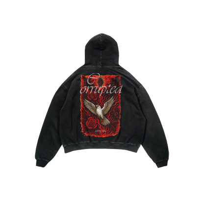 CORRUPTED HEART – Gothic Flame T-Shirt Design Streetwear