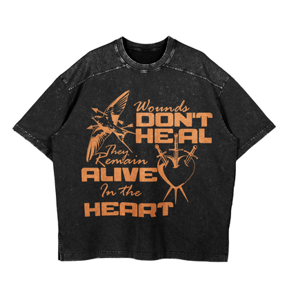 WOUNDS DON'T HEAL – Alive in the Heart T-Shirt Design Streetwear