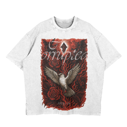 CORRUPTED HEART – Gothic Flame T-Shirt Design Streetwear